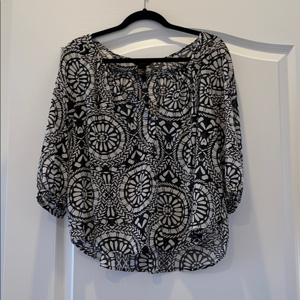 H&M blouse. Black and white patterned
